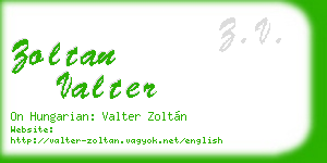 zoltan valter business card